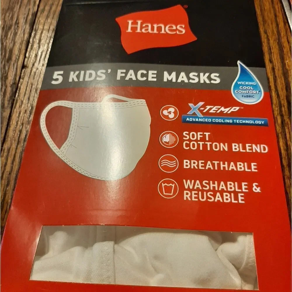New TEN White Hanes X-Temp Cooling Wicking Breathable Kids Youth Facemas…